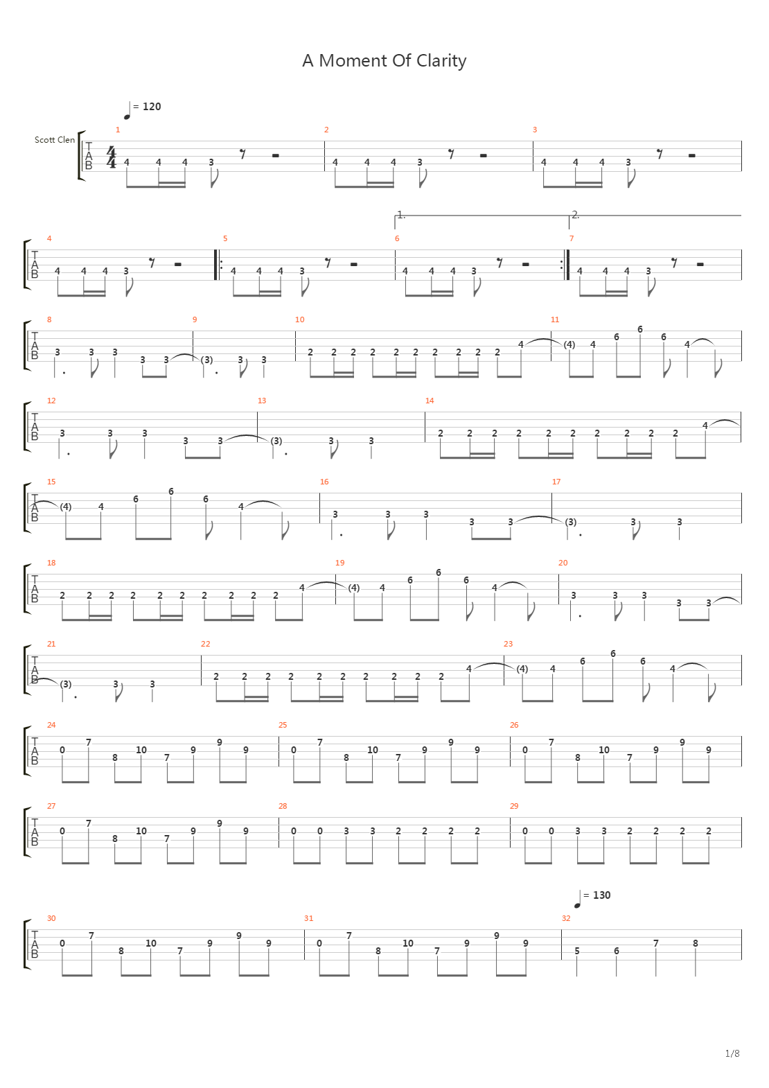 A Moment Of Clarity吉他谱