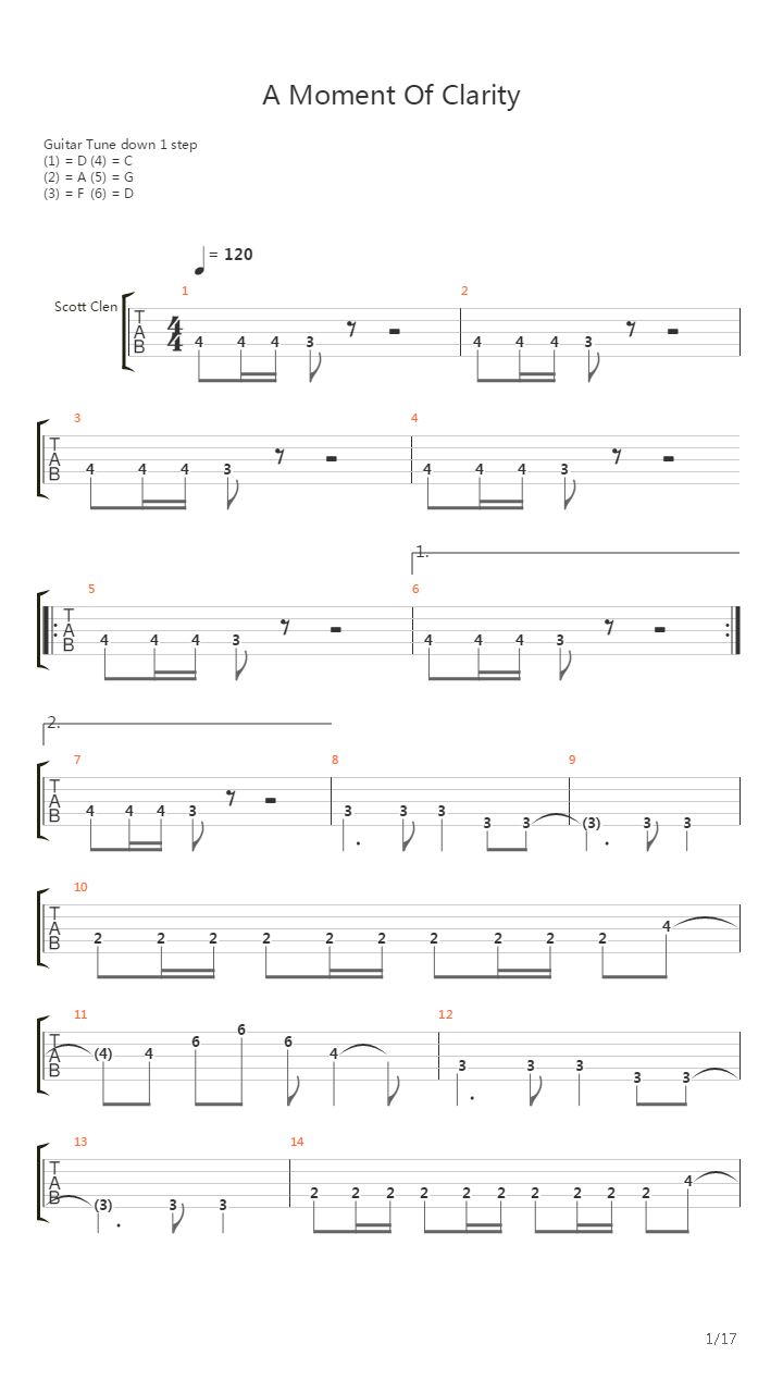 A Moment Of Clarity吉他谱