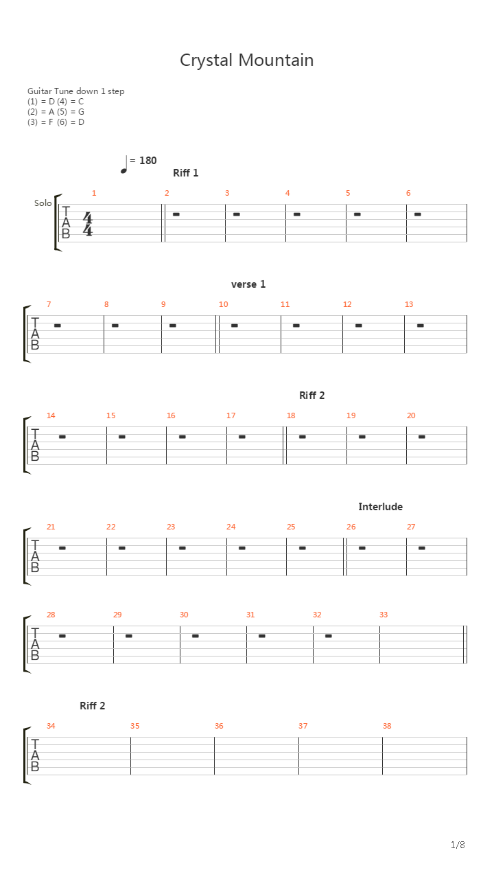 Crystal Mountain吉他谱