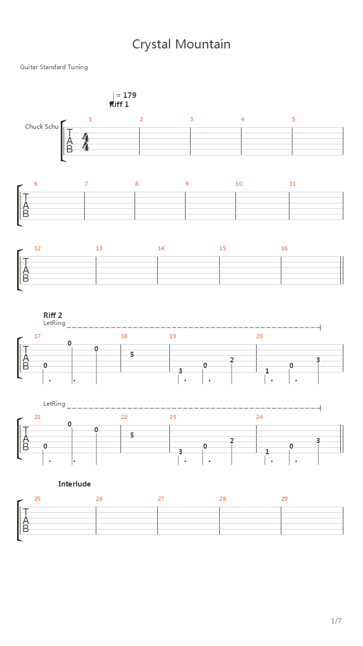 Crystal Mountain吉他谱