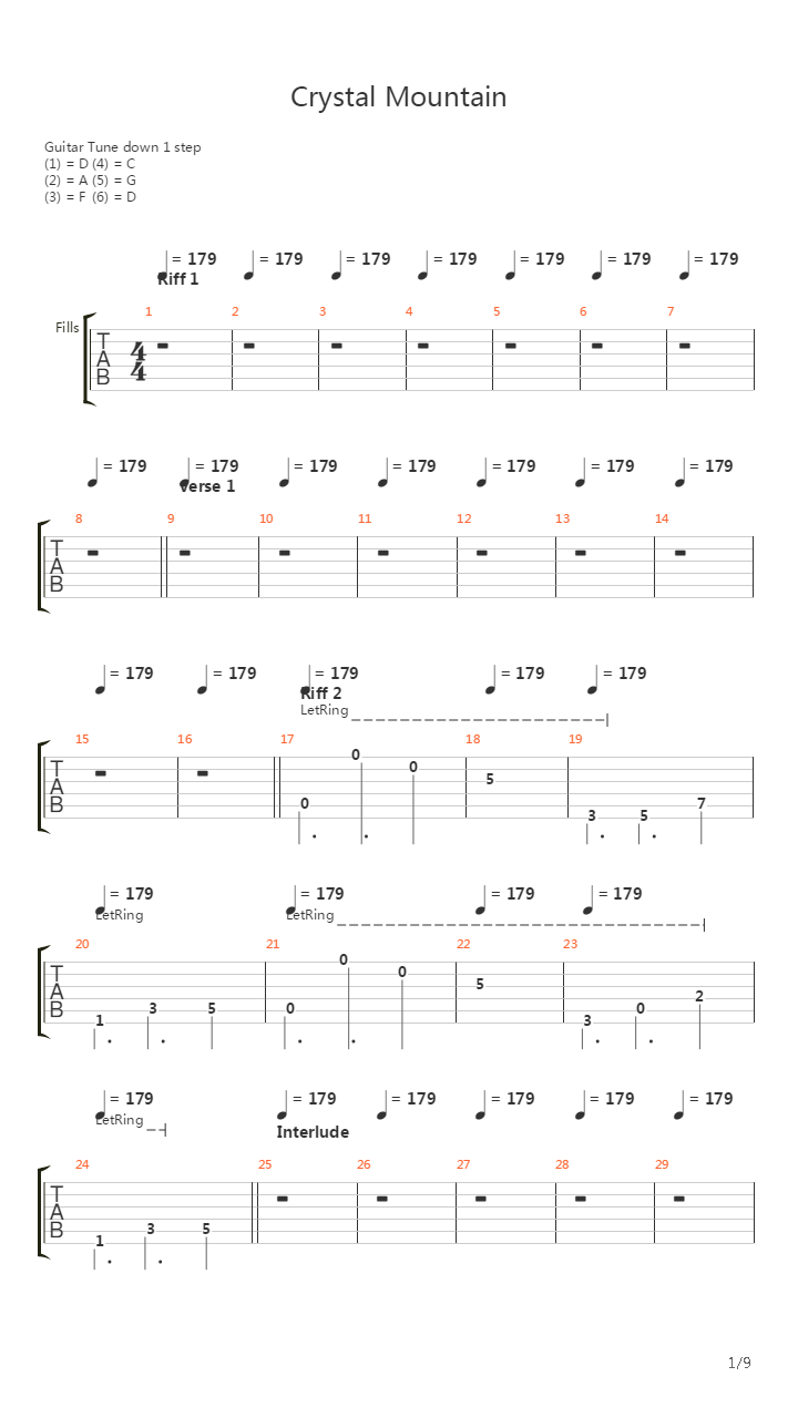 Crystal Mountain吉他谱