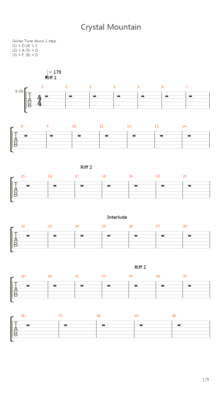 Crystal Mountain吉他谱