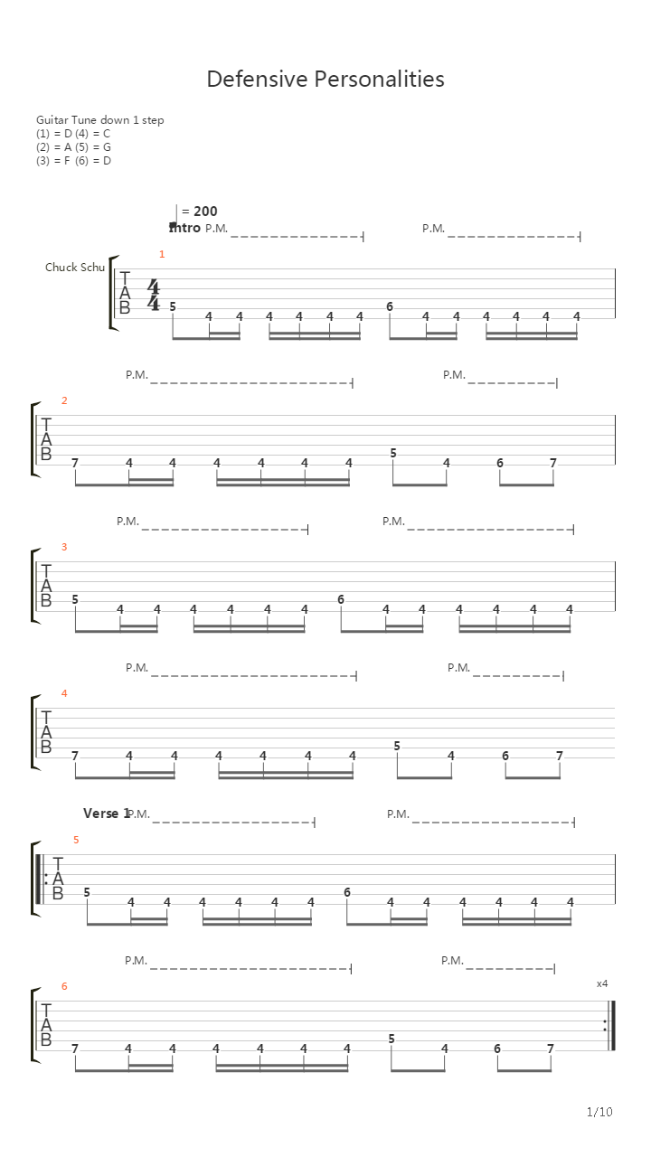 Defensive Personalities吉他谱