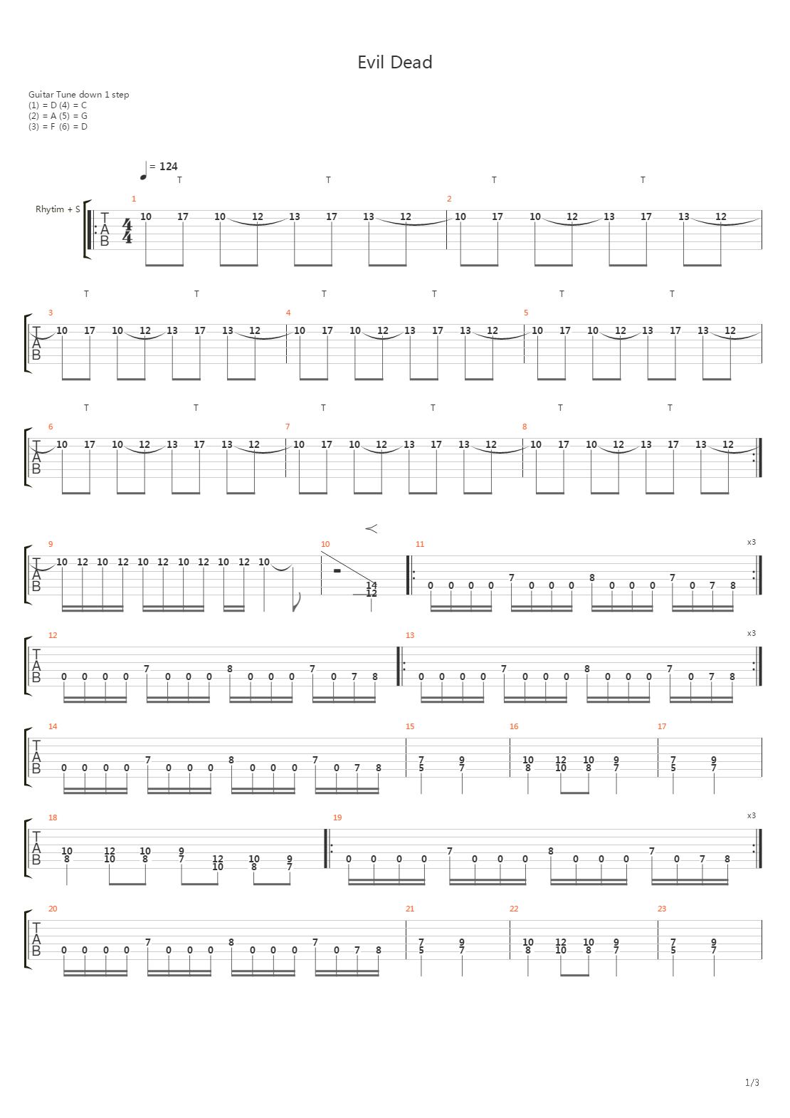 Evil Dead吉他谱