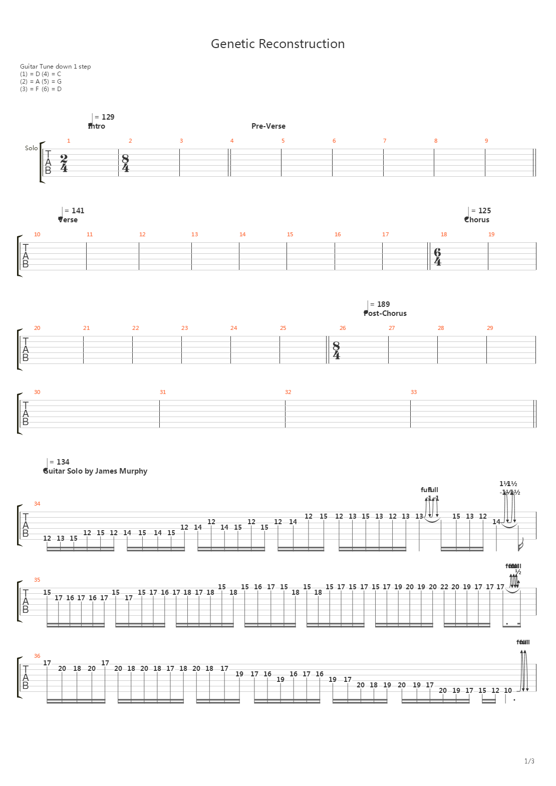 Genetic Reconstruction吉他谱