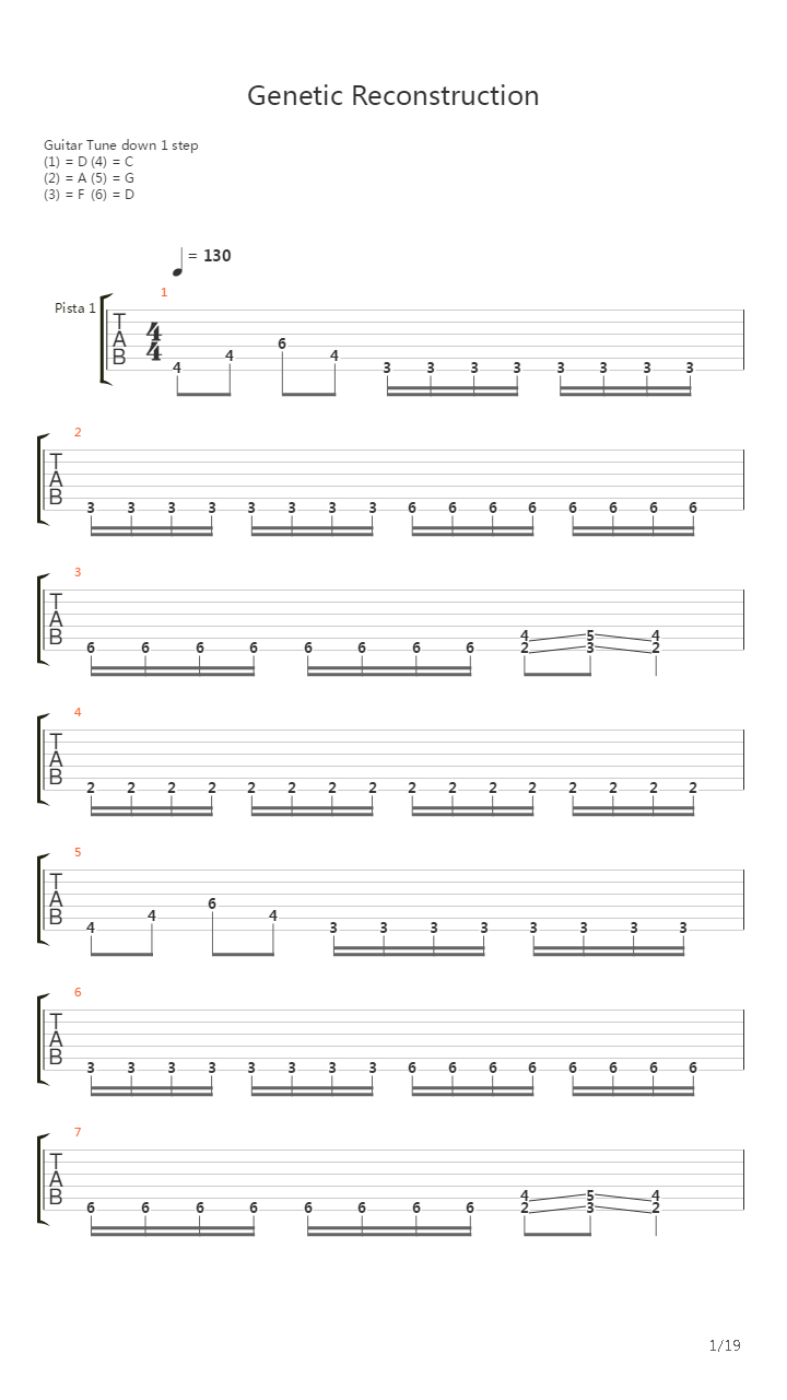 Genetic Reconstructoin吉他谱