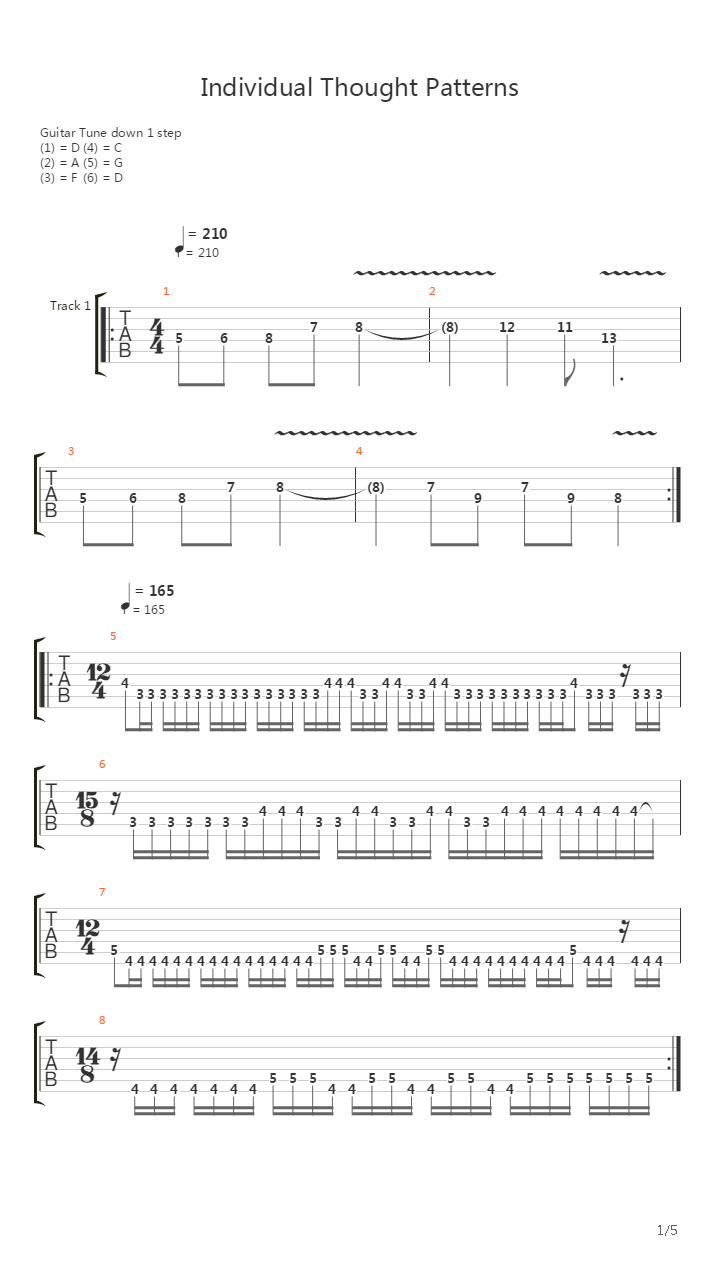 Individual Thought Patterns吉他谱