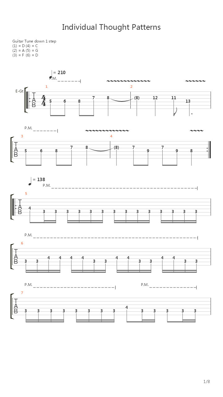 Individual Thought Patterns吉他谱