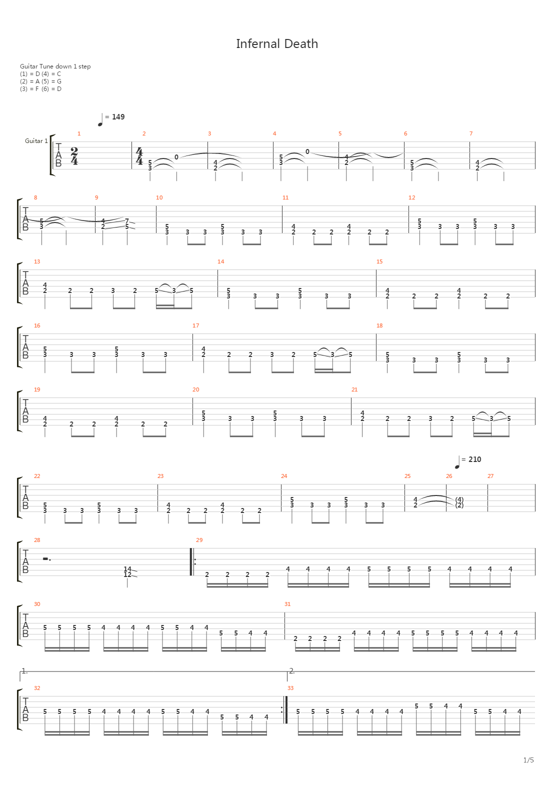Infernal Death吉他谱