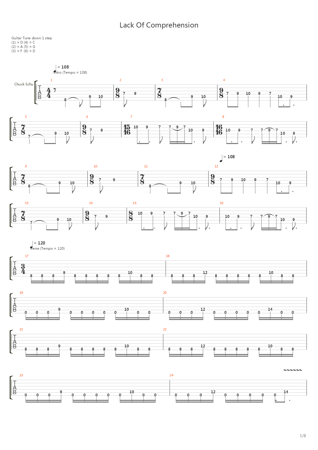Lack Of Comprehension吉他谱