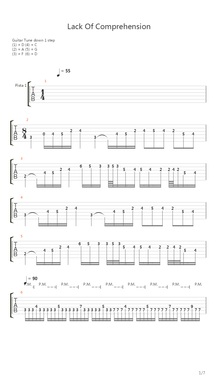 Lack Of Comprehension吉他谱