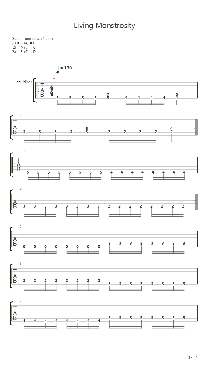 Living Monstrosity吉他谱