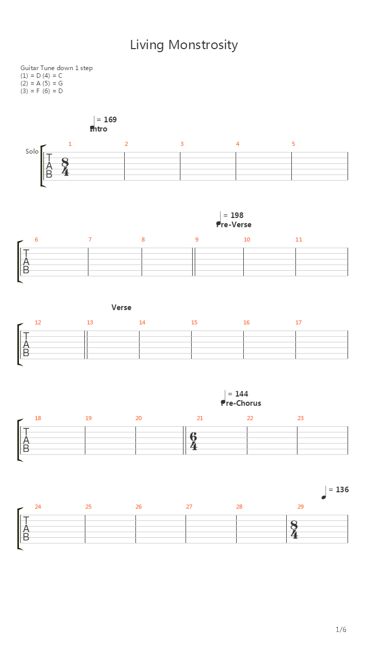 Living Monstrosity吉他谱