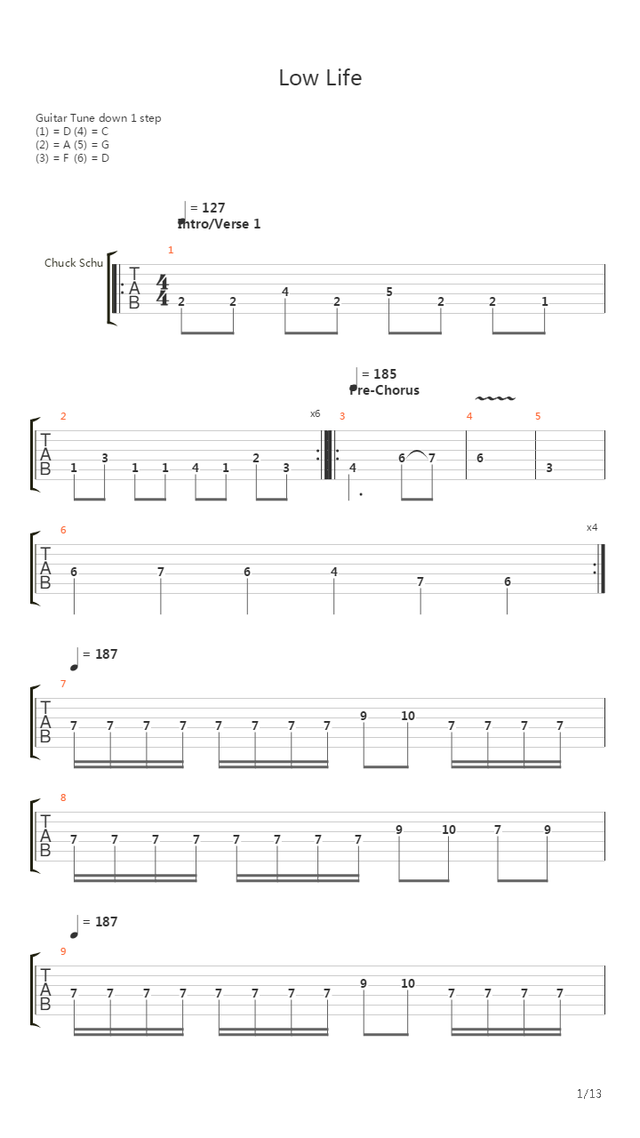 Low Life吉他谱