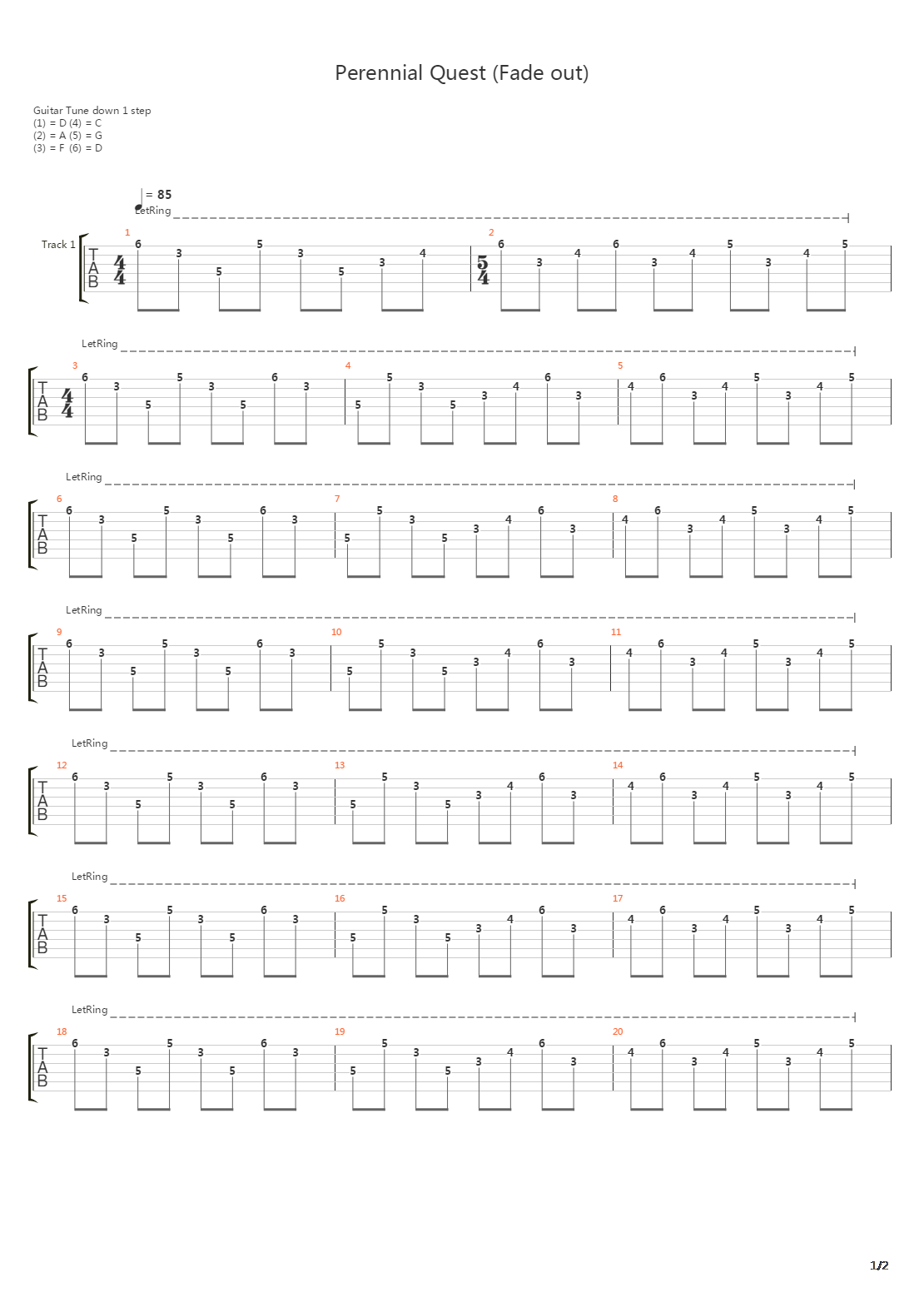 Perennial Quest Fade Out吉他谱