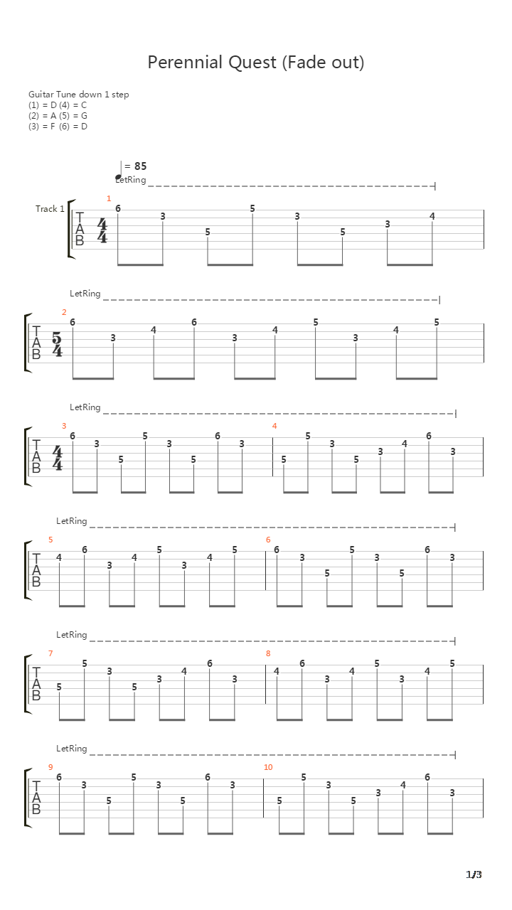 Perennial Quest Fade Out吉他谱