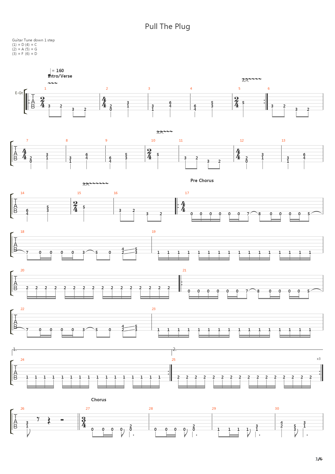 Pull The Plug吉他谱