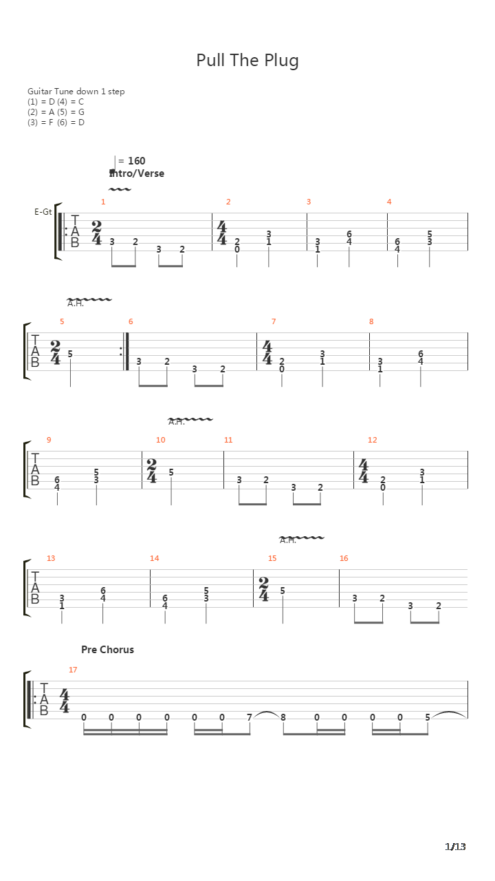 Pull The Plug吉他谱