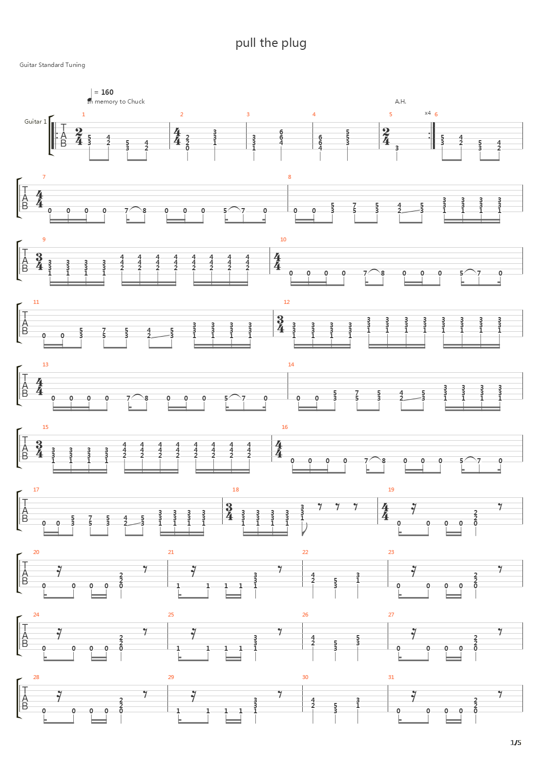 Pull The Plug吉他谱