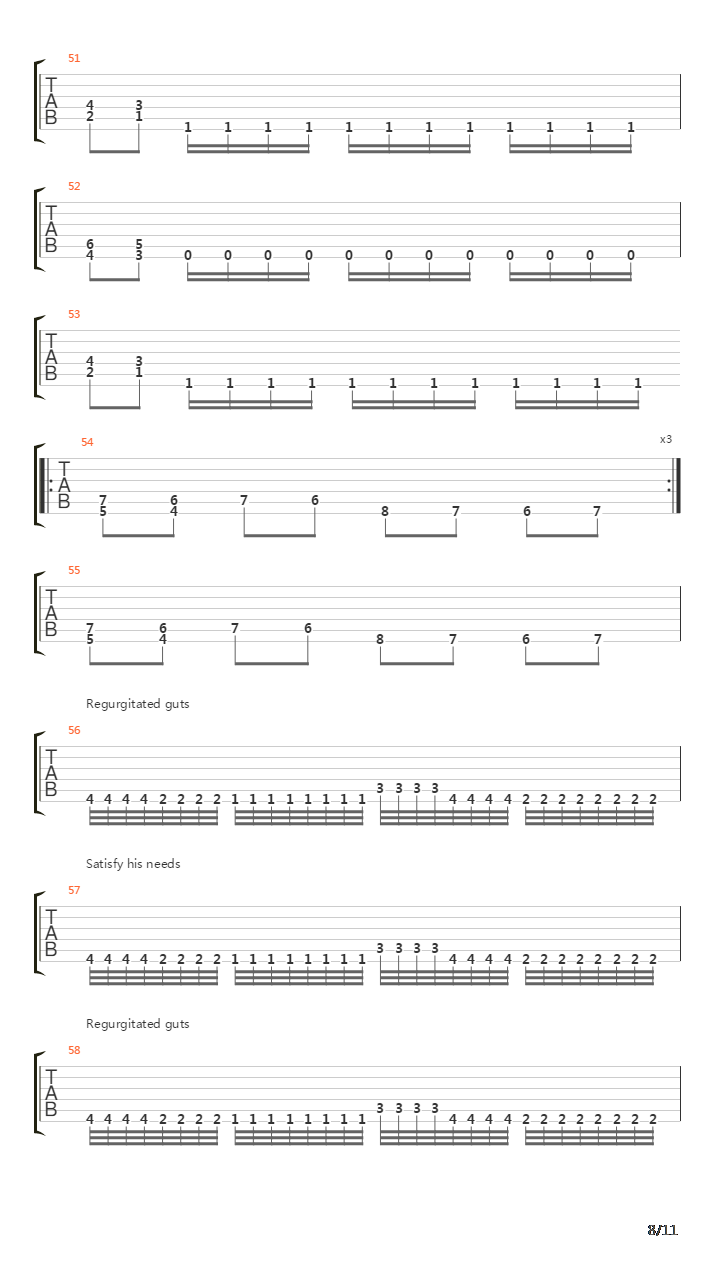Regurgitated Guts吉他谱