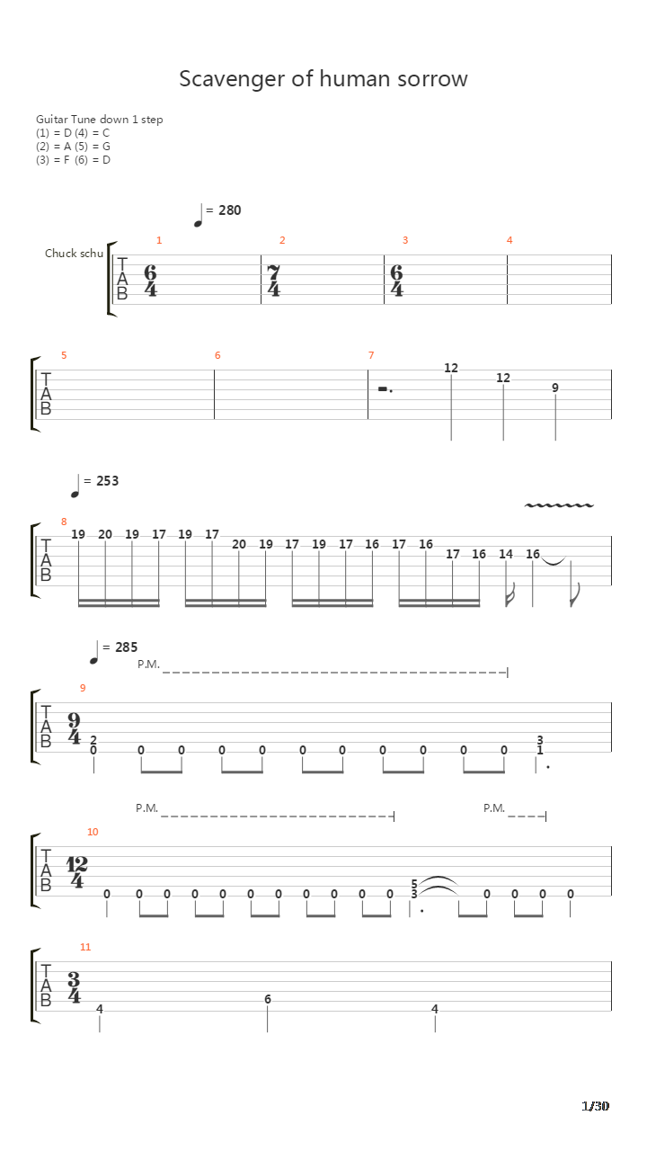 Scavenger Of Human Sorrow吉他谱