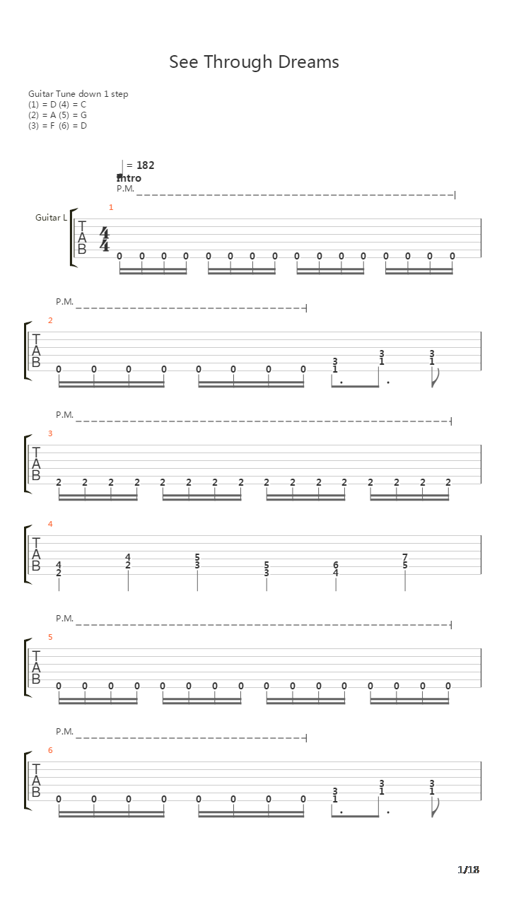 See Through Dreams吉他谱