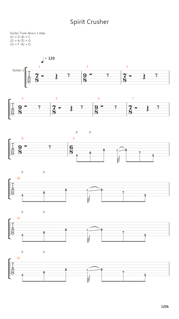 Spirit Crusher吉他谱