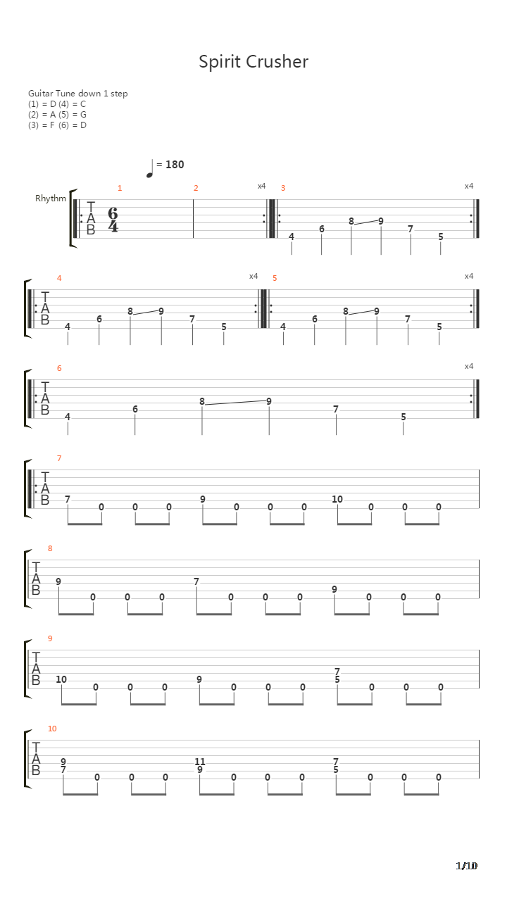 Spirit Crusher吉他谱