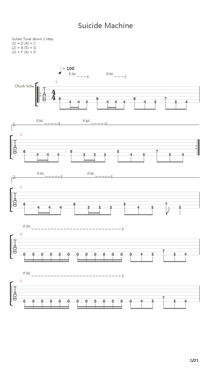 Suicide Machine吉他谱