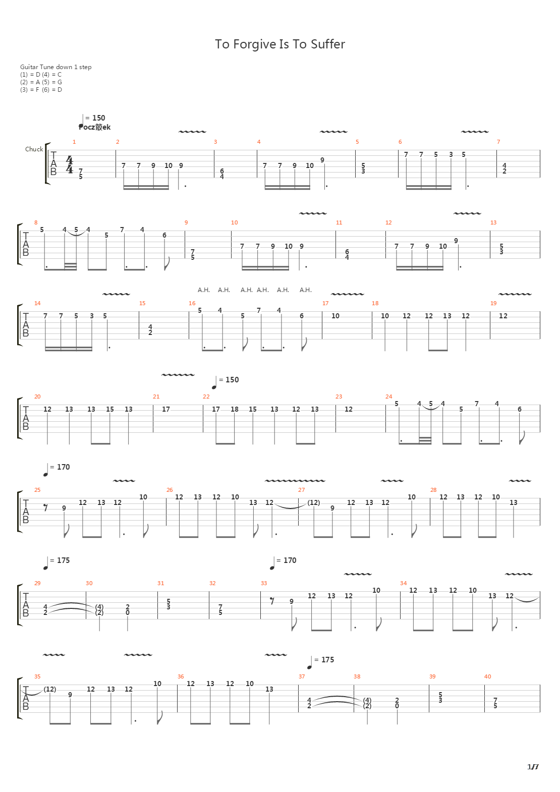 To Forgive Is To Suffer吉他谱
