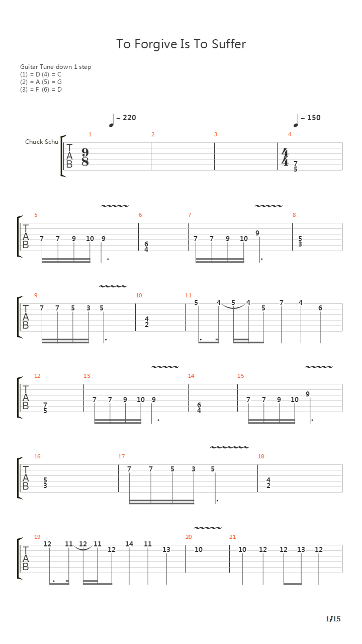 To Forgive Is To Suffer吉他谱
