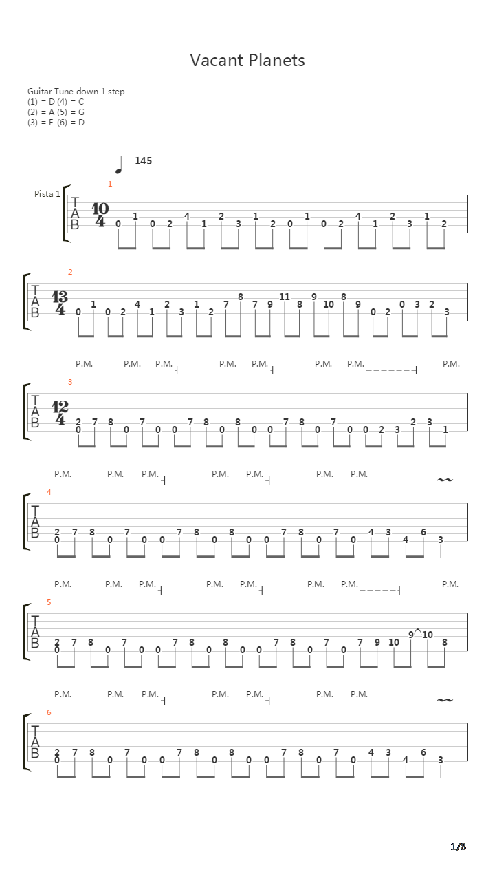 Vacant Planets吉他谱