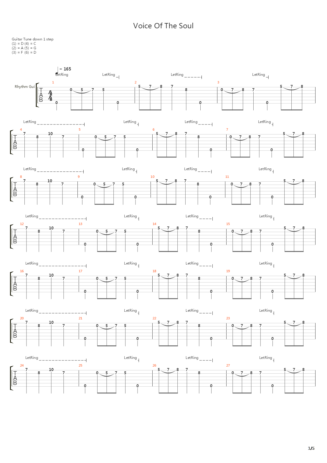 Voice Of The Soul吉他谱