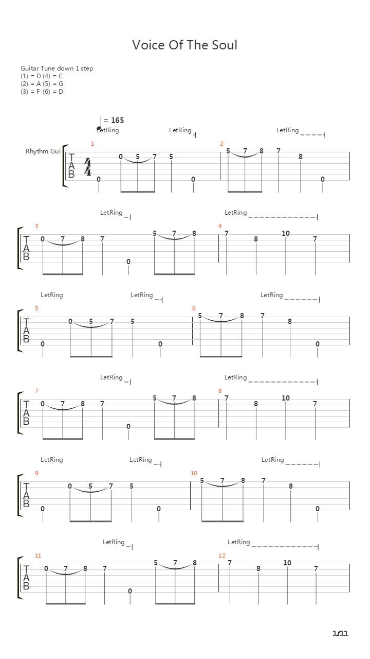 Voice Of The Soul吉他谱