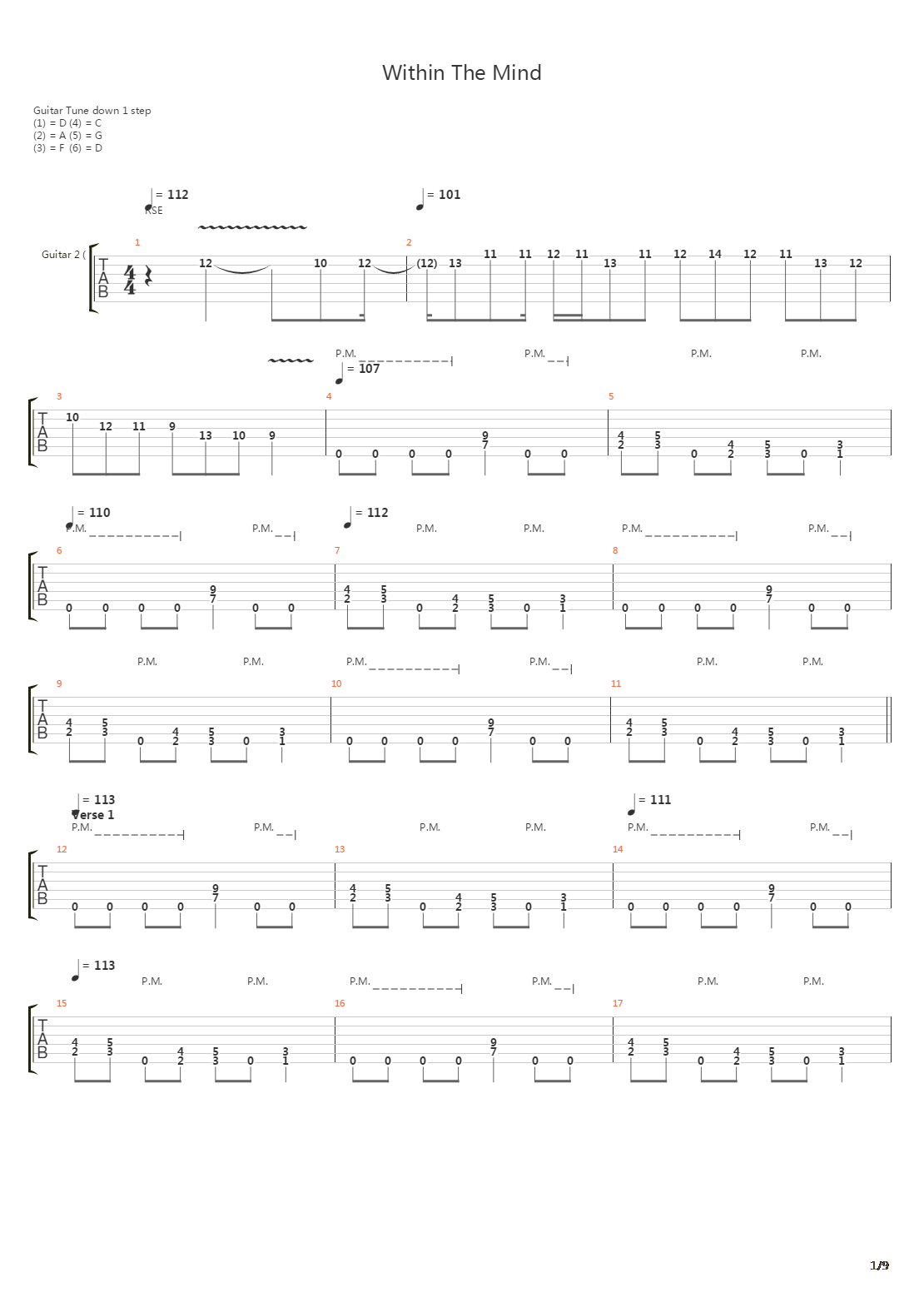 Within The Mind吉他谱