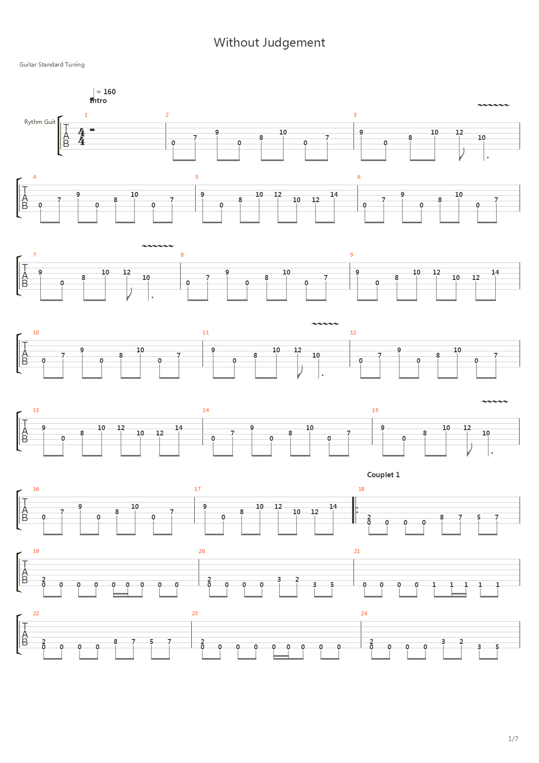 Without Judgement吉他谱