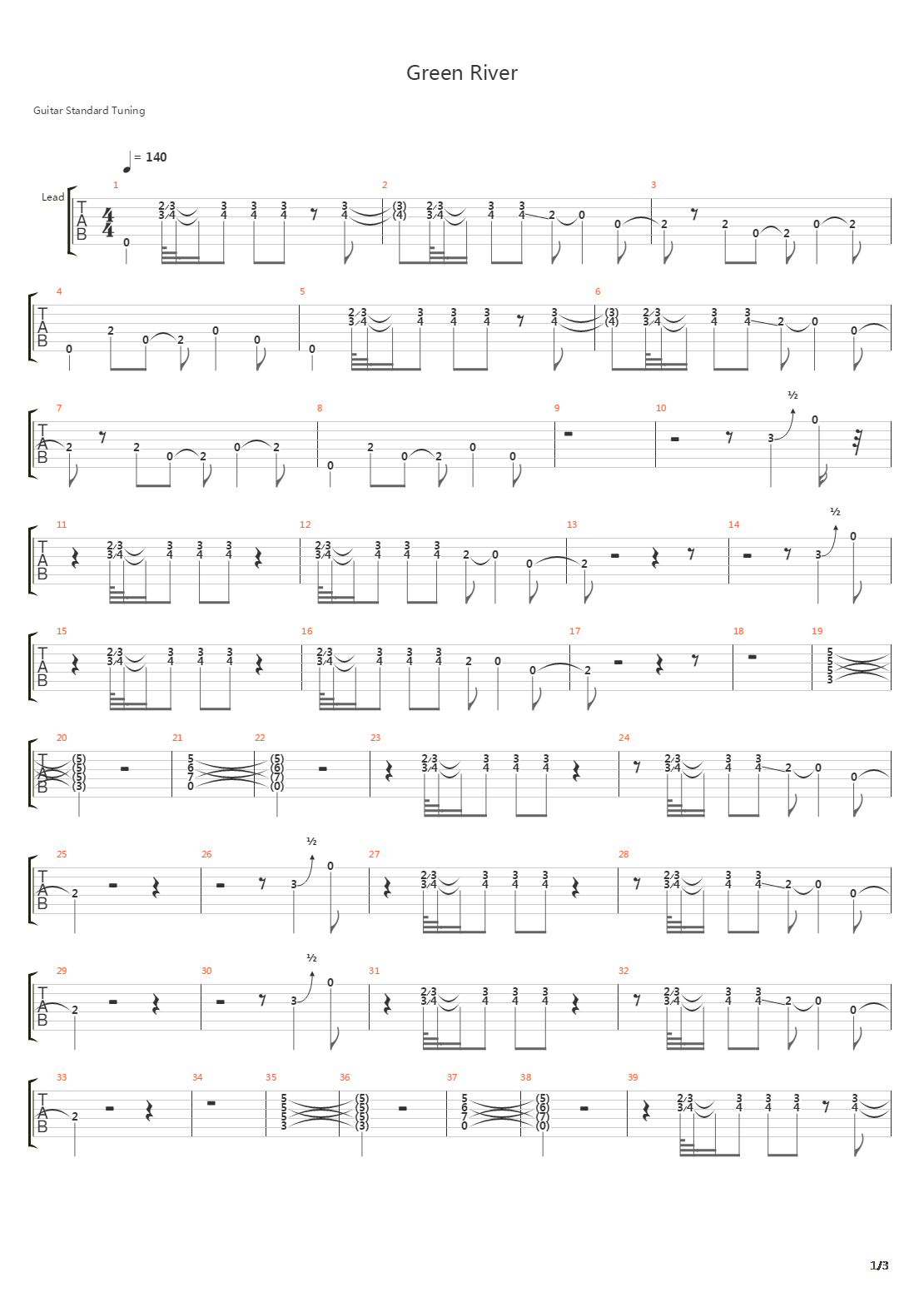 Green River吉他谱