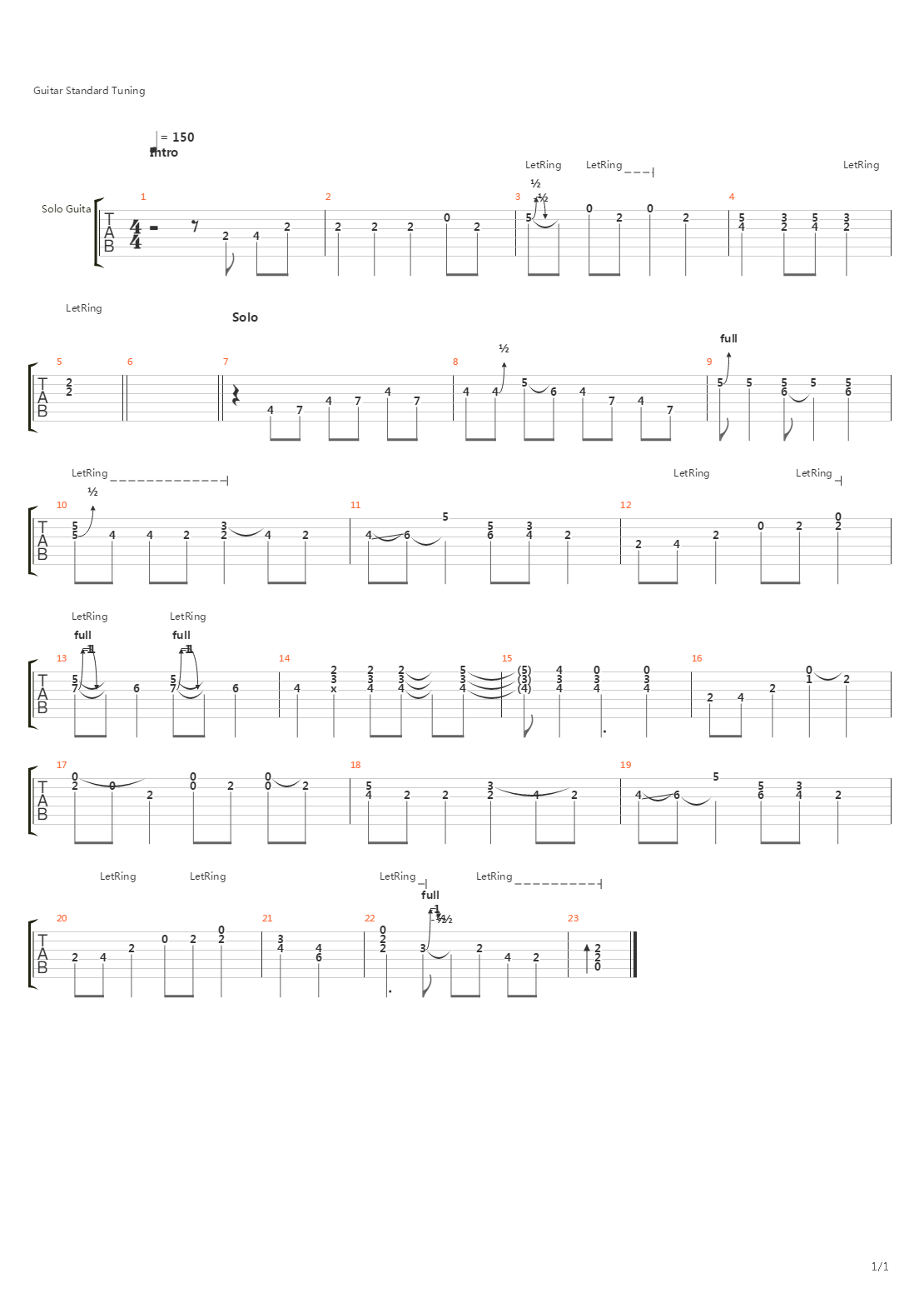 Cotton Fields吉他谱