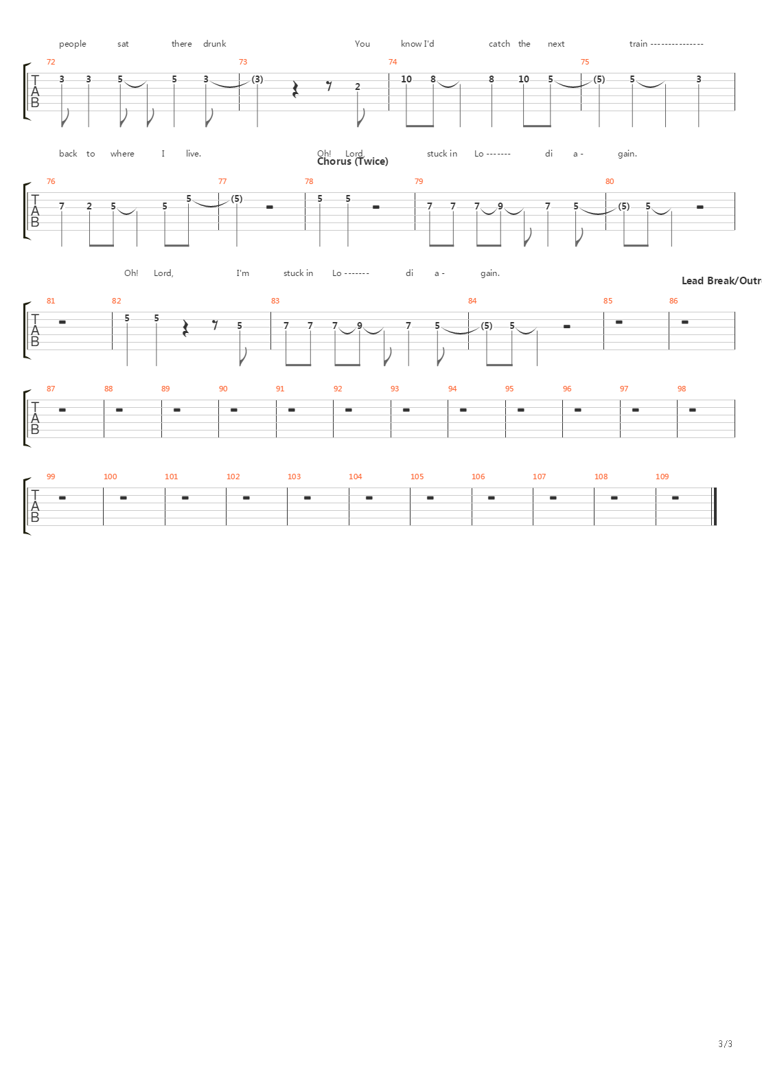 Lodi吉他谱