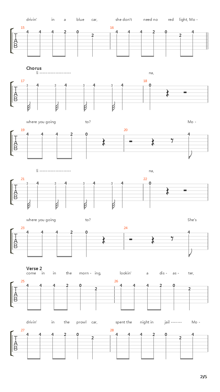 Molina吉他谱