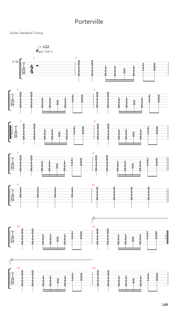 Porterville吉他谱