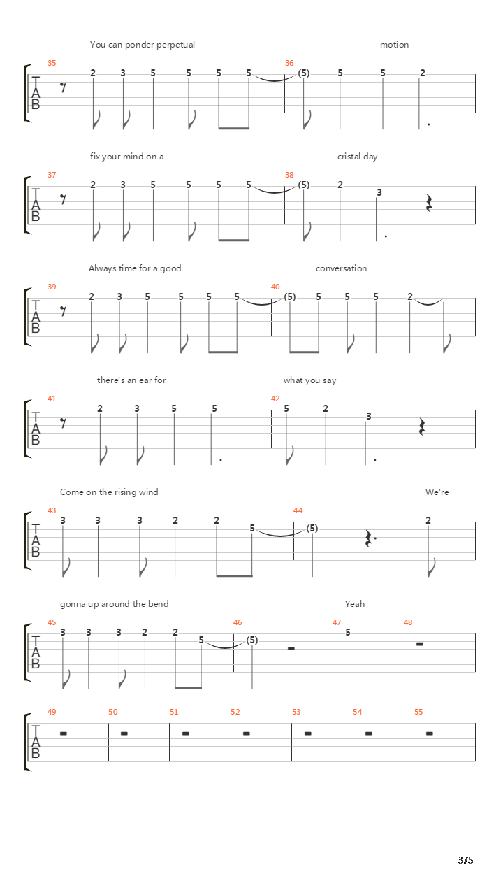 Up Around The Bend吉他谱