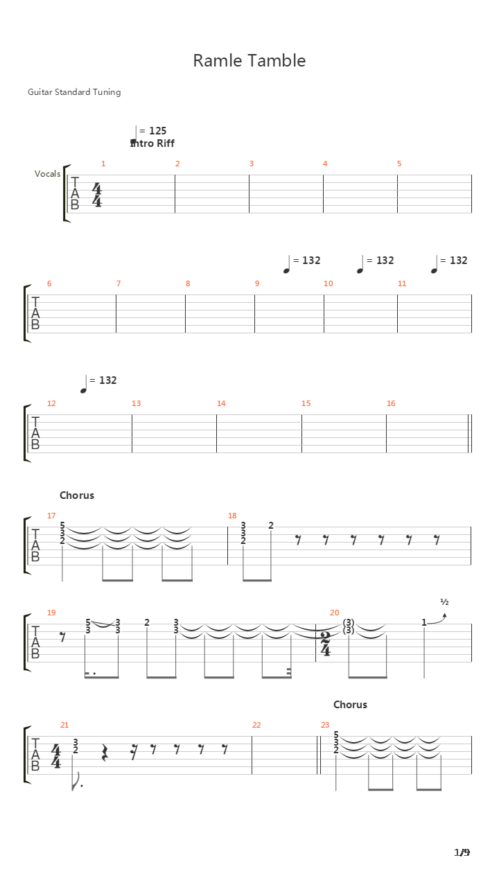 Ramble Tamble吉他谱