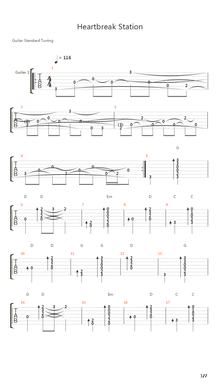 Heartbreak Station吉他谱