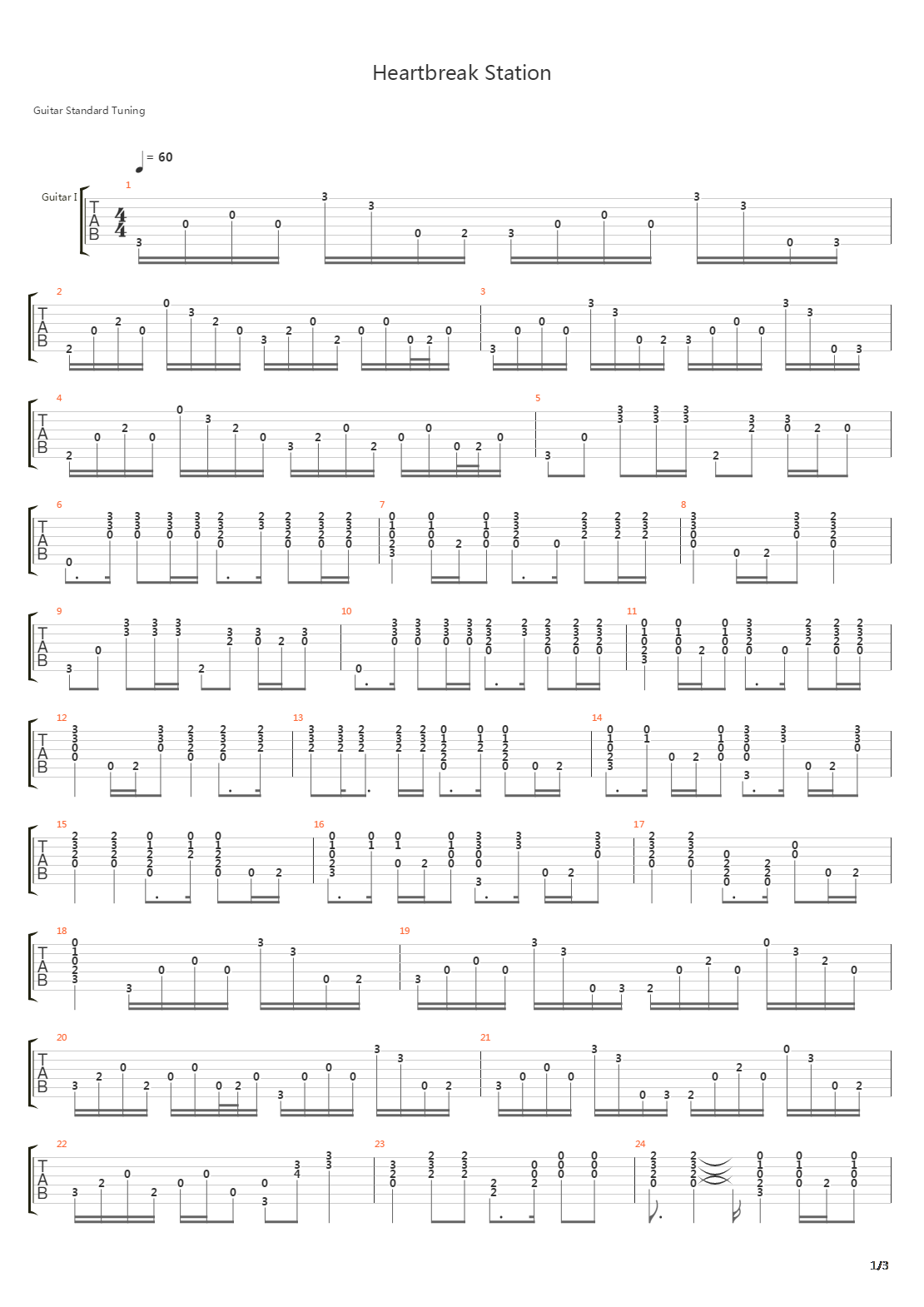 Heartbreak Station吉他谱
