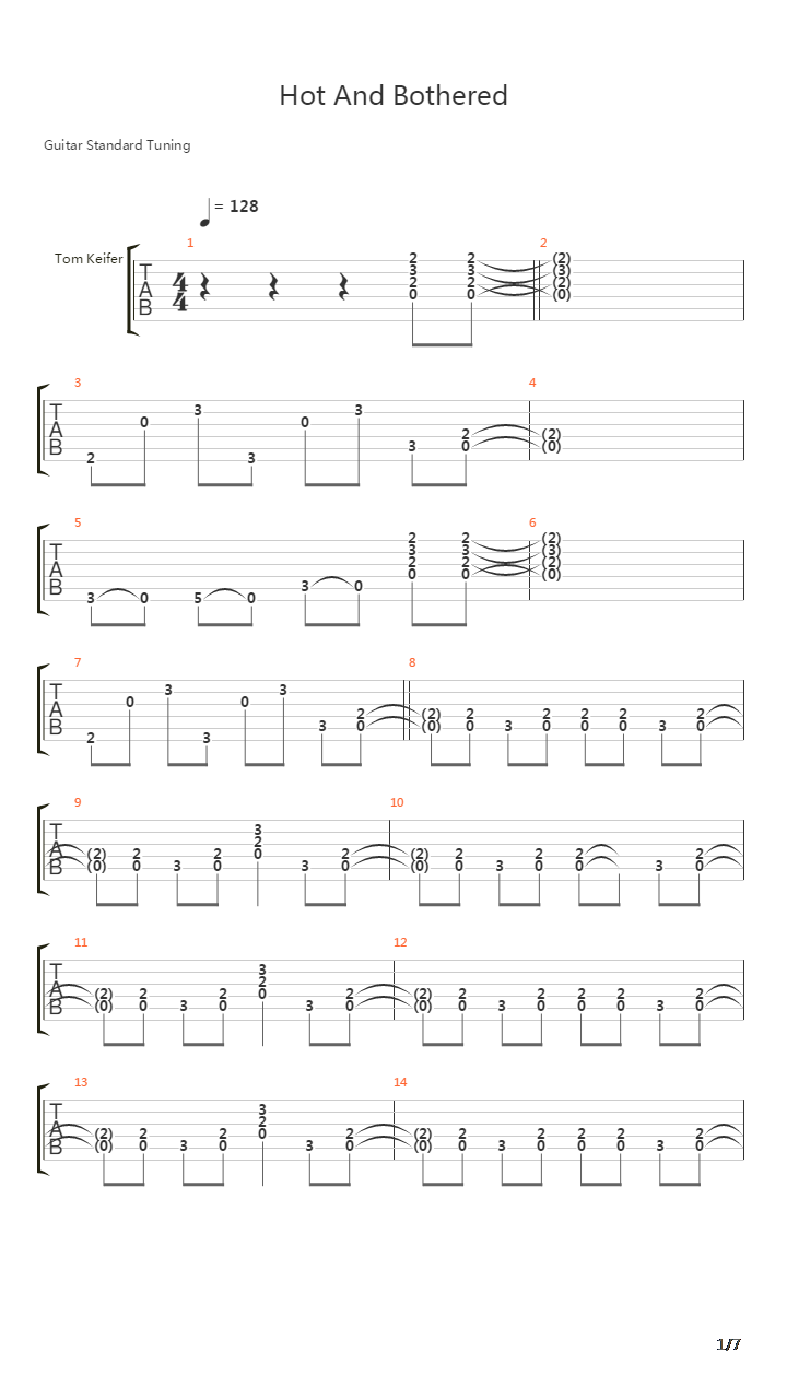 Hot And Bothered吉他谱