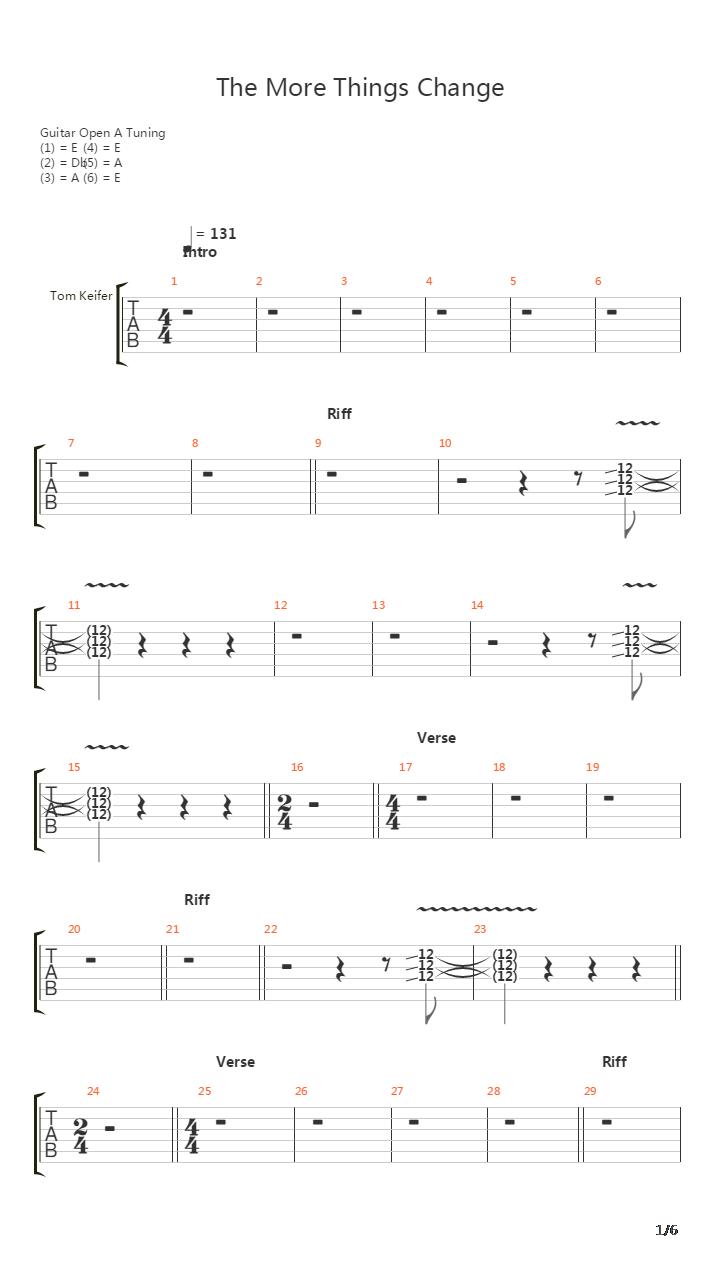 More Things Change吉他谱