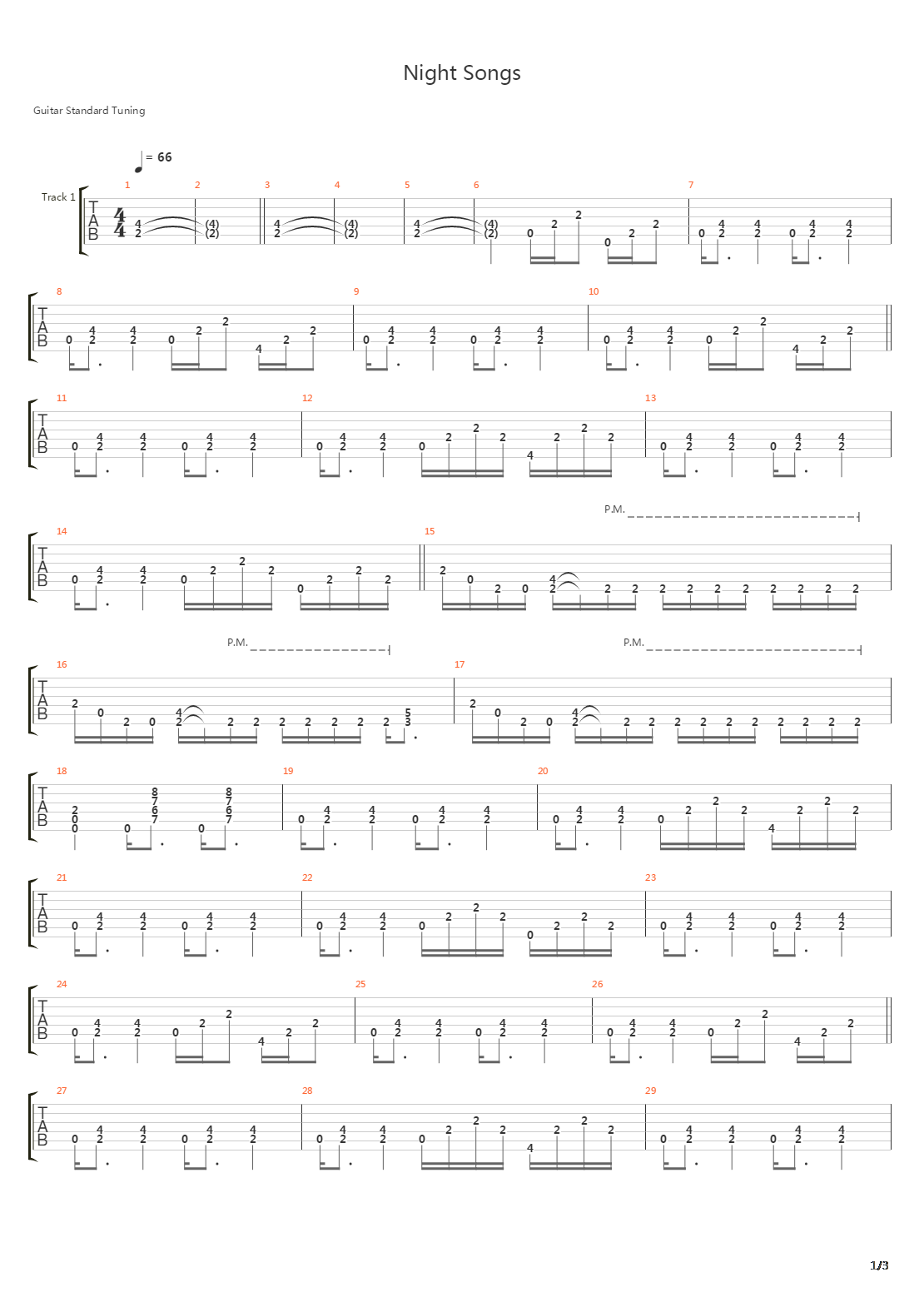 Night Songs吉他谱