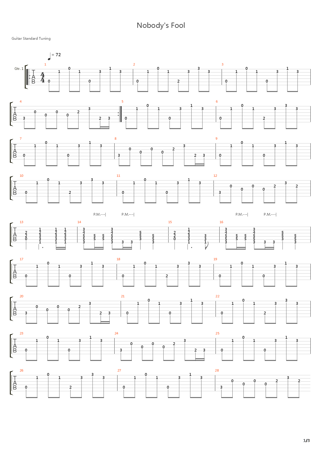 Nobodys Fool吉他谱