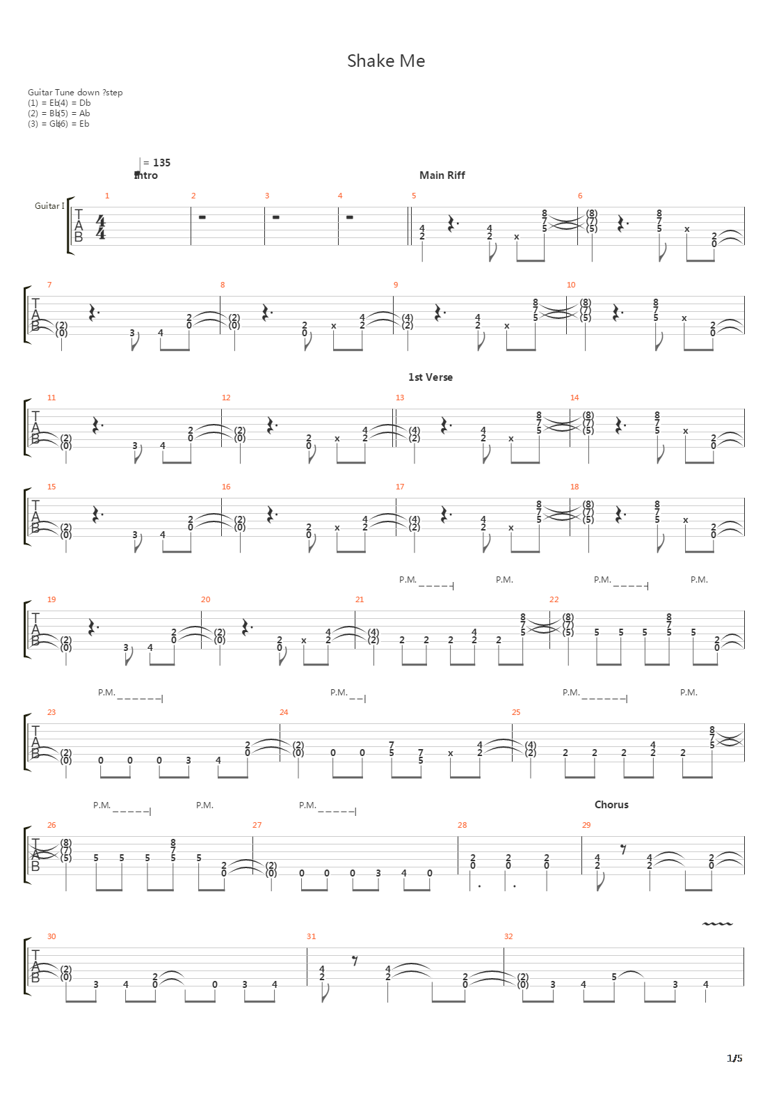 Shake Me吉他谱